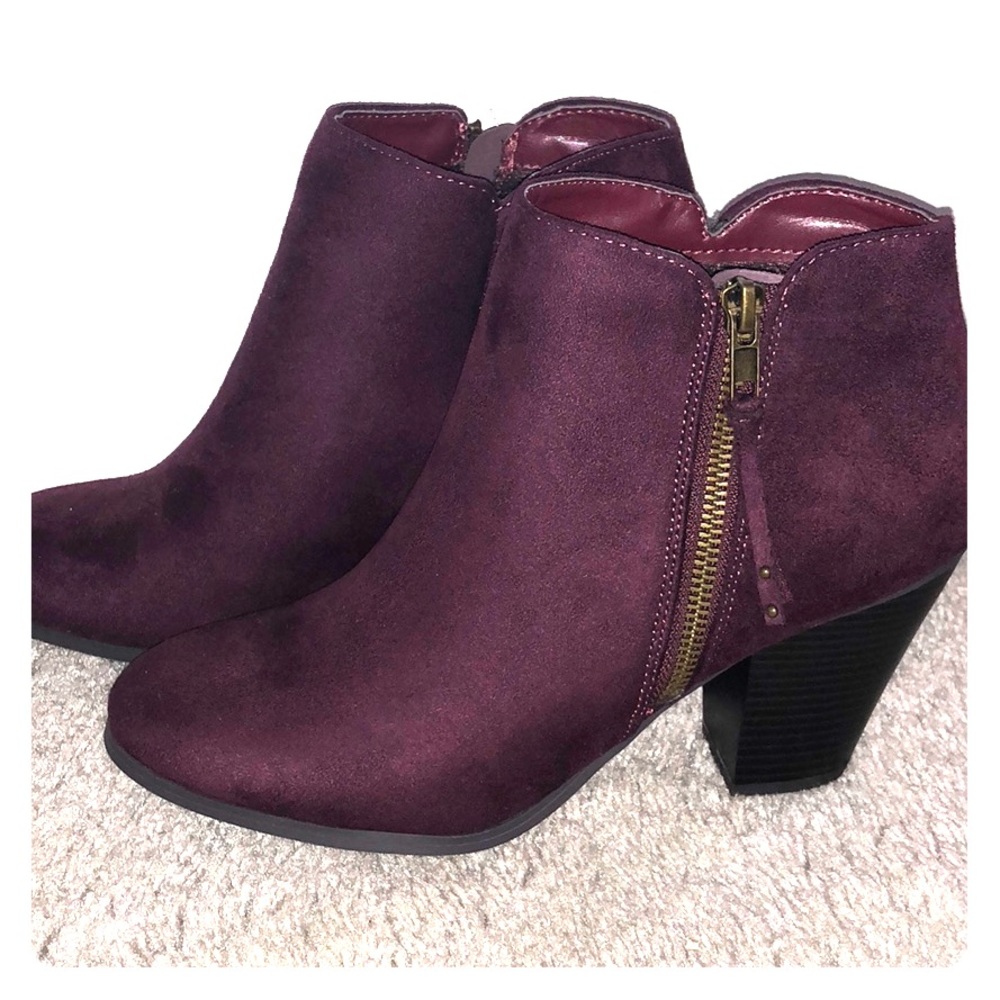 Dark purple/maroon booties Size 8